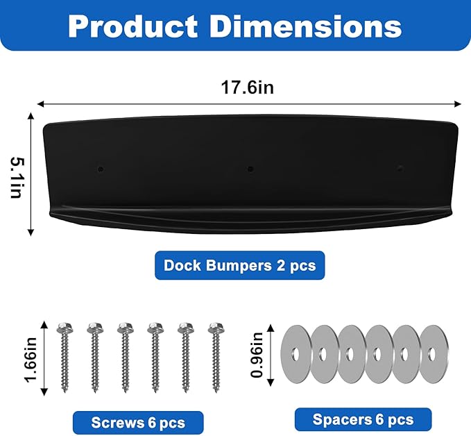 Dock Fender Bumpers, Boat Dock Bumpers Straight-Edge Marine Fenders Side Guard