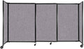 Versare Straightwall Sliding Portable Wall Partition | Freestanding Office Dividers | Locking Wheels | Temporary Room Separator | 7'2'' Wide x 4' Tall Cloud Gray Fabric Panels