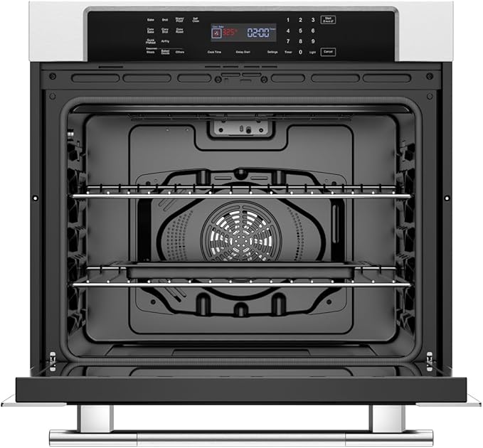 Empava Built-In Electric Single Wall Oven 30 inch, 5 Cu. ft. Capacity, True Convection and Rotisserie Air Fry, Self Clean, Screen Touch Control, 4800 watts, Stainless Steel