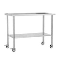 Stainless Steel Work Table with Wheels, 24x60 Inch NSF Kitchen Prep Table with Adjustable Undershelf for Commercial Restaurant, Garage, Outdoor BBQ