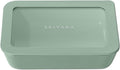 Ceramic Coated Glass Food Storage Container | No PTFE, PFOA, PFAS, and BPA | Reusable Non Toxic Meal Prep Container with Glass Lid | Easy To Store | 3 Cup Rectangle [Willow]