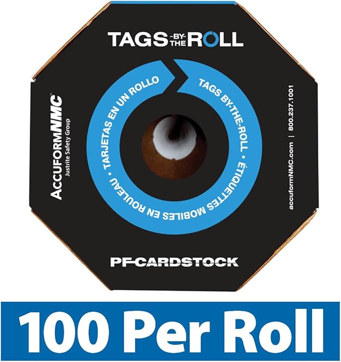 AccuformNMC 250 Ladder Inspection Tags, White, 6 1/4" H x 3" W, OSHA Compliant, Waterproof PF-Cardstock, Resists Tears, By-The-Roll, 100/250 Count
