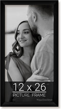wallsthatspeak 12x26 Black Picture Frame for Puzzles Posters Photos or Artwork