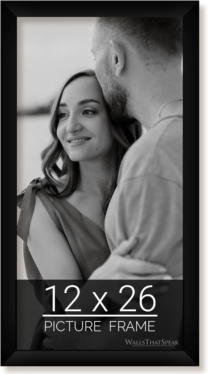 wallsthatspeak 12x26 Black Picture Frame for Puzzles Posters Photos or Artwork