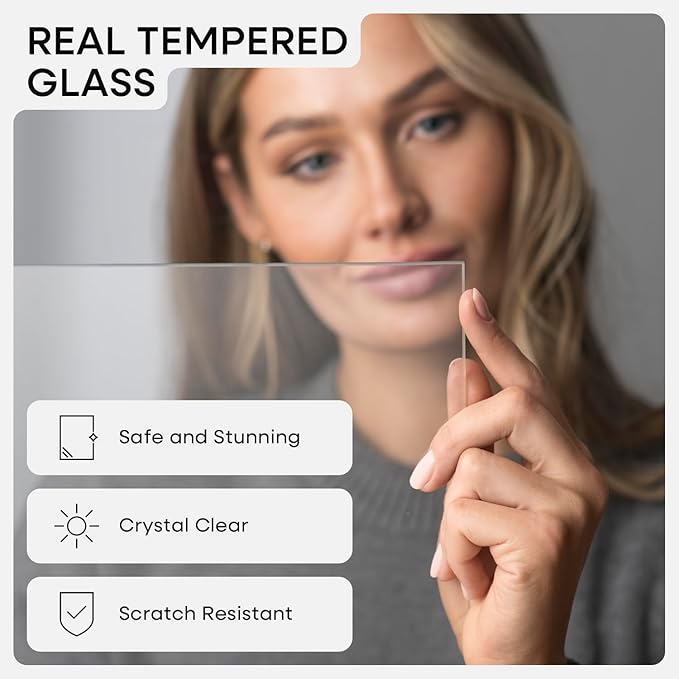 Homeforia 10x10 Picture Frame Black Wood, High-End Oak 10 x 10 Square Frames with Mat 8 by 8 Photo, 10by10 Wooden Frame Matted to 8x8 Print, Wall or Tabletop Frames, Tempered Glass, Wall Kit, Set of 2