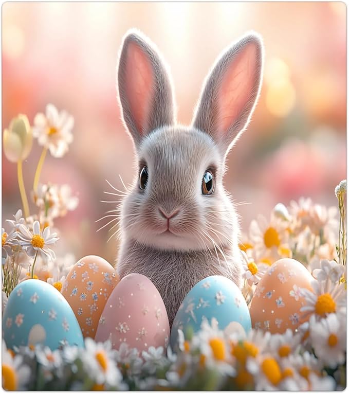 Dishwasher Magnet Cover Easter Cute Bunny Eggs Flower Refrigerator Covers Magnetic Sheet Stickers Farmhouse Kitchen Decorative Home Cabinet Decals Appliances Stickers, 23x26 inch