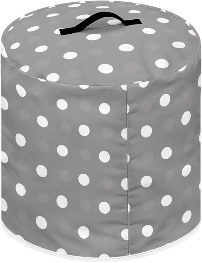 Small Appliance Covers for Air Fryer & Electric Rice Cooker, Grey Polka Dot Pressure Cooker Dust Covers for Kitchen Appliances 6 qt Accessories with Storage Pockets