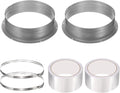 PATIKIL 8 Inch Duct Connector Flange, 2 Pack Galvanized Iron Straight Pipe Flange Dryer Vent Connector with Clamp for Air Heating Cooling Ventilation HVAC System, Silver