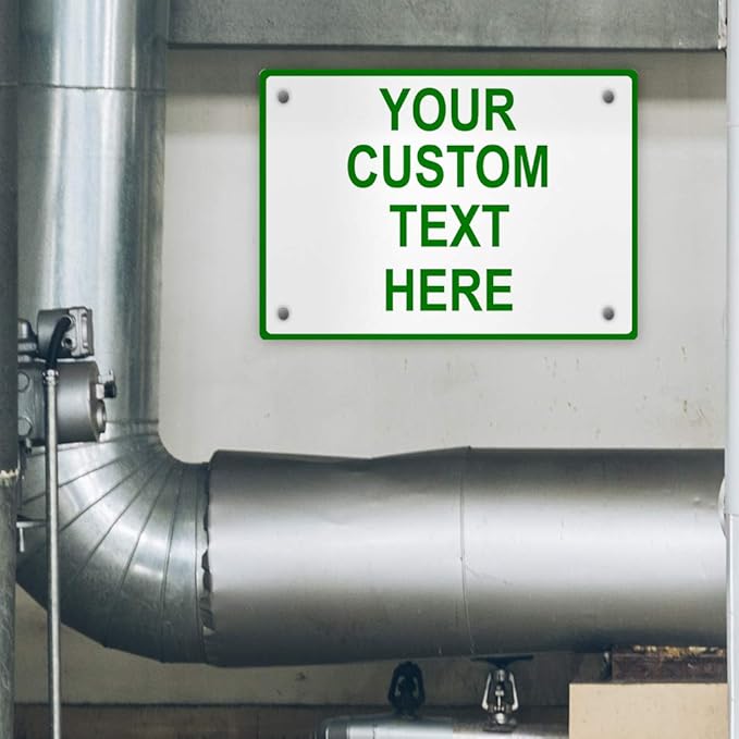 Aluminum Weatherproof Metal Sign Multiple Sizes Custom Personalized Text Here White Green Directions Horizontal Street Signs 24x18Inches