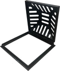 Ductile Iron Atrium Grate and Frame,18x18in Square Beehive Catch Basin Inlet, Metal Overflow Relief Gully Grates for Yard,Heavy Duty Swale Drain Grates Bolted with Base(Frame Size 20x20in)