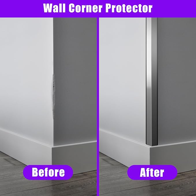 Stainless Steel Wall Corner Guard 2 x 2 x 48 inch 6 Pcs,304 Steel Corner Trim,Metal Wall Corner Protection Guards with 90-Degree Angle for Wall Protection and Decoration.