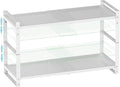 Expandable Shoe Rack Stackable Metal Pantry Storage Shelves Stand Adjustable Height Cabinet Shelf Organizer Racks Spice Shelving(2PACKS/WHITE,LARGE)