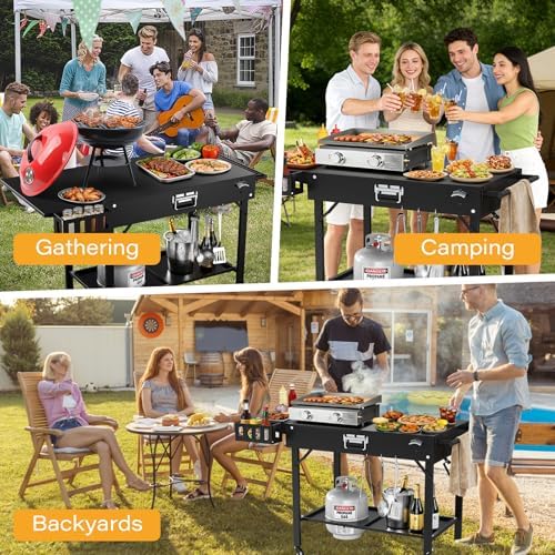 Outdoor Griddle Table, Blackstone Griddle Stand, 440lbs Folding Grill Cart