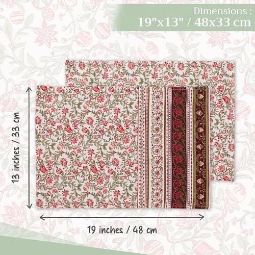 Maison d' Hermine Placemats Set of 4 Reusable 100% Cotton (13"x19")