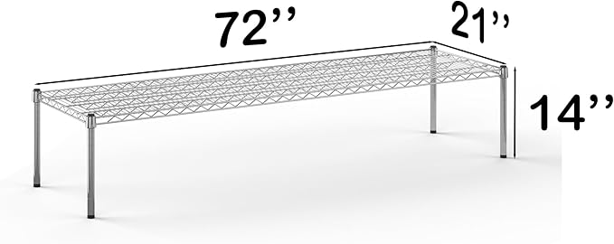 21''W x 72''L x 14''H Chrome Plated Wire Dunnage Rack | Off The Floor Storage