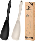 Pack of 2 Cooking Spoons for Non Stick Cookware, Multifunction Spatula Spoon BPA-Free, One-Piece Design, Suitable for Scooping, Scraping, Serving and Mixing(BLACK-KHAKI)