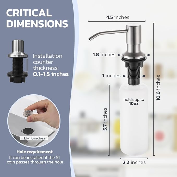 WEWE Kitchen Sink Faucet with Soap Dispenser, Lead-Free Kitchen Faucet with Pull Down Sprayer 3 Modes Stainless Steel Single Handle Single Hole Pull Out Brushed Nickel Faucet for Bar Laundry RV Sink