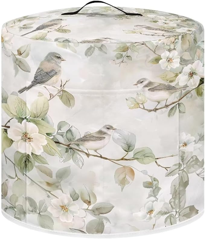 Flashideas Floral Dust Cover for 8 Quart Instant Pot and Extra Accessories, Dust Proof Easy to Clean Pressure Cooker Cover Electric Appliance Cover Air Fryer Accessories with Pocket