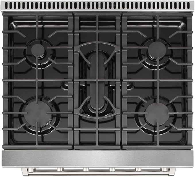 KOSTCH 30 inch Professional Freestanding Pro-Style Natural Gas Range or Liquid Propane Gas Range with 5 Burners, 4.55 cu.ft. Oven Capacity, in Stainless Steel - KOS-30RG03M (Red)