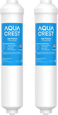 AQUA CREST FF35 Inline Water Filter Replacement, 1/4" Quick-Connect Replacement for Refrigerator, Post-Carbon Filter for Reverse Osmosis Systems, NSF/ANSI 42 Certified, 6-12 Months(NO Fittings)