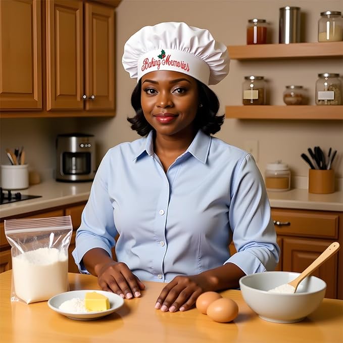 The Apron Place Adjustable Professional Chef Hats, Multiple Personalized Embroidered Designs to Choose from, Made in The USA