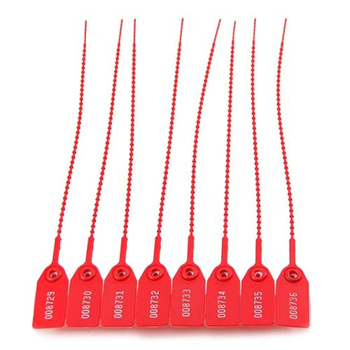 1050 PCS Red Numbered Security Zip Ties for Fire Extinguisher Plastic Tamper Evident Seal Tags Pull Tite Self-Locking Disposable Safety Locks