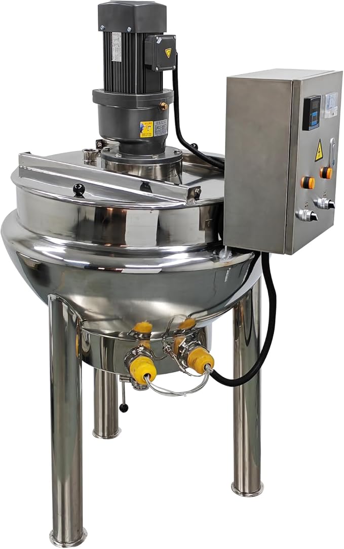 220V 100L Electric Jacketed Kettle - Commercial Heating Cooking Machine for Soup, Beverages, Jams & Sandwiches - High-Efficiency Steam Pot, Food Warmer 26.5 Gallon