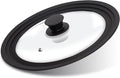 Tempered Glass Lid - Universal Lid with Heat Resistant Silicone Rim for Pots, Pans and Skillets - Pan Cover Replacement Lid Fits 10", 11" and 12" Diameter Cookware
