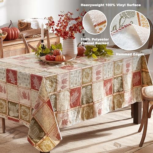 Thanksgiving Harvest Breeze 60 x 102 Inch Rectangle Vinyl Tablecloth