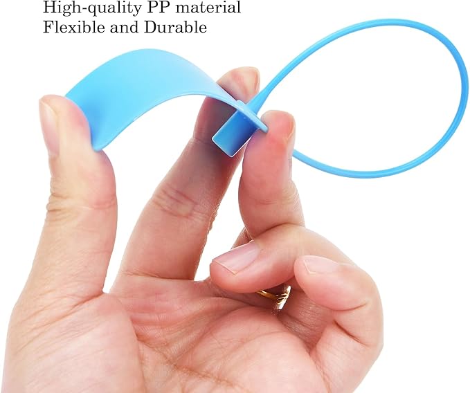 50pcs Luggage Tags Plastic Seals Shipping Label Logistics Sign Tie Bag Tag, Sealing Storage Multi Purpose Name ID Tag with Marker for Suitcases, Backpack, Schoolbag, Car Key (Blue)