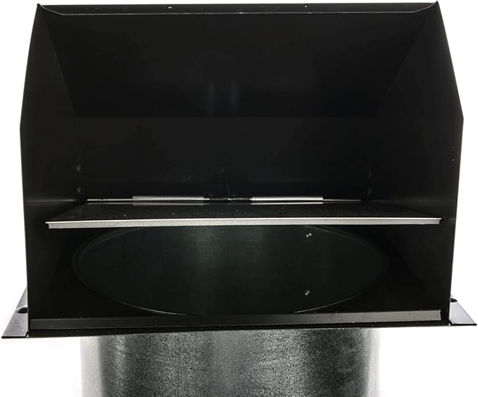 RDP Hooded Wall Vent with Screen and Damper (10 Inch, Black)