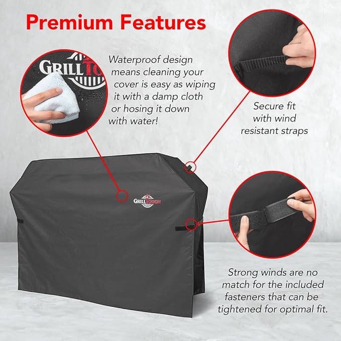 Heavy Duty BBQ Grill Cover for Outdoor Grill, 30 Inch – Waterproof, Weather Resistant, UV & Fade Resistant with Adjustable Straps – Gas Grill Cover for Weber, Charbroil, etc. Charcoal