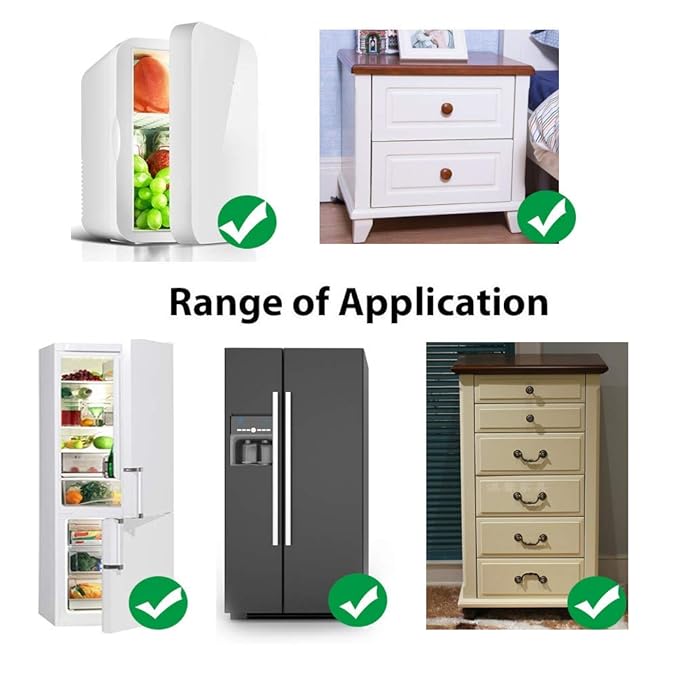 Fridge Lock,2 Pack Refrigerator Locks with Keys,Freezer Lock and Child Safety Cabinet Lock,Black Fridge Lock