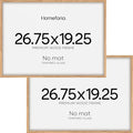 Homeforia 19.25x26.75 Puzzle Frame Wooden, High End Natural Oak 19.25 x 26.75 Picture Frames Light Wood without Mat, 26.75x19.25 Frame for Wall, 19.25by26.75 Frames, Tempered Glass, Wall Kit, Set of 2