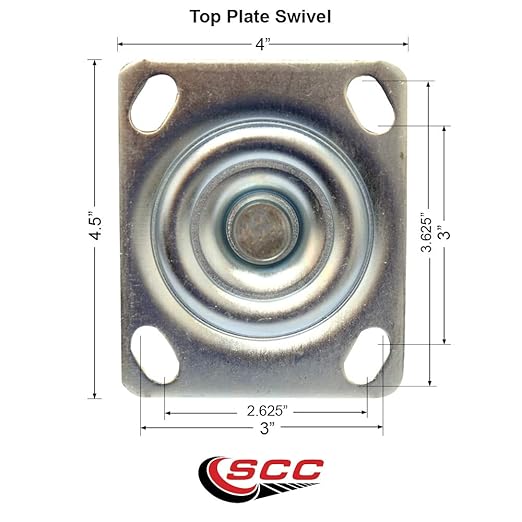 Service Caster Brand Replacement Caster for Uline Caster H-3326S - Swivel Top Plate Caster with 6 Inch Rubber on Metal Wheel - Heavy Duty Replacement Caster - Fits Platform, U-Boat and Trucks H-1191