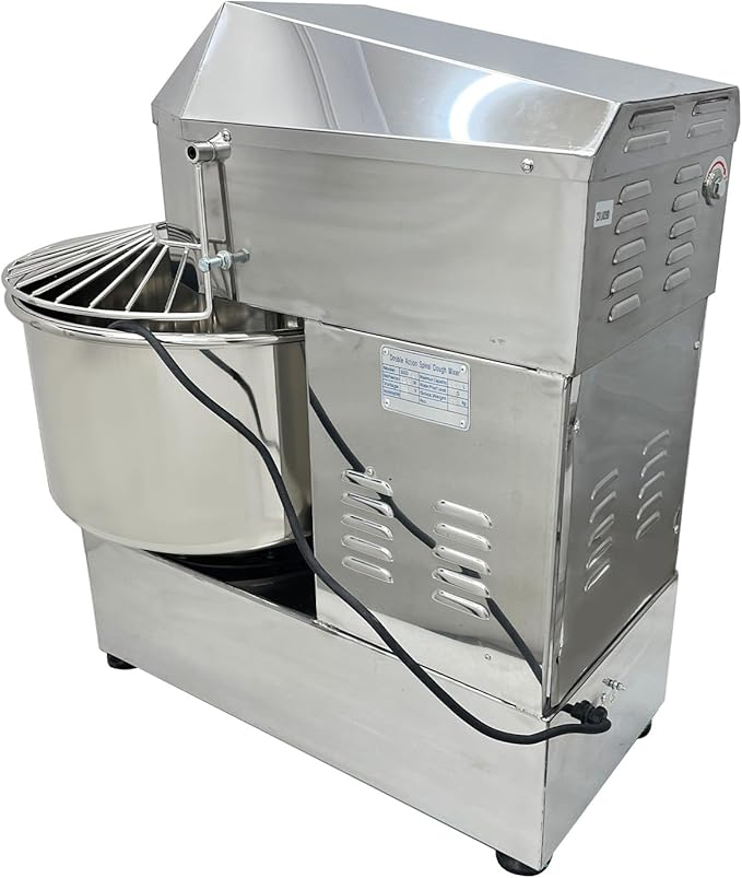 TECHTONGDA Commercial Dough Mixer Food Mixer with Time Setting, 50L Stainless Steel Stand Mixer for Bakery, Pizzerias & Kitchens, Heavy Duty Pizza & Bread Dough Mixer with Double Action, Double Speed