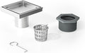 Square Shower Drain 4", Brushed Floor Drain with Tiled Insert Grate & Hair Strainer, 304 Stainless Steel Bathroom 2-in-1 Tiled in Drain, CUPC Certified (Brushed, 4'')