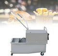 Mobile Fryer Filter Machine, 110V 550W 55L Portable Oil Filter Truck Cart Fryer Separator Oil Filtration System W/Oil Return Line for Restaurant Supermarket, Silver