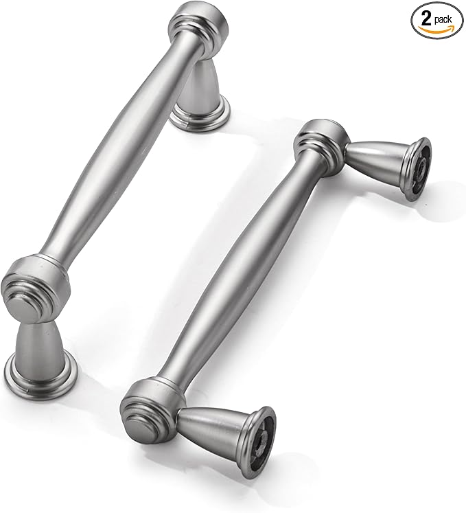 khtumeware 2 Pack 3-3/4 Inch(96mm) Brushed Satin Nickel Cabinet Pulls Kitchen Cabinet Handles Cabinet Hardware for Cupboard Drawer Handles Dresser Pulls