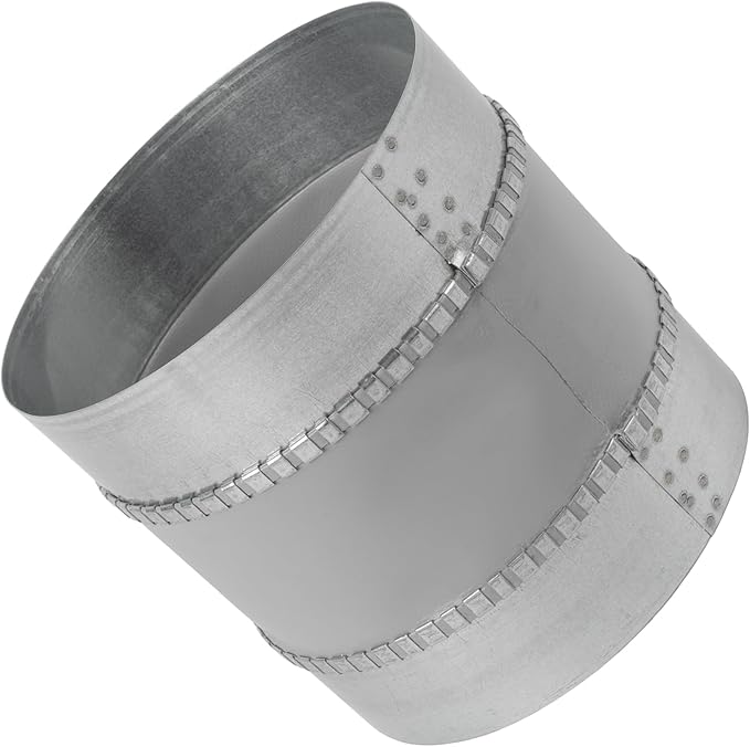 Vent Systems 6" Inch Flexible Vibration-Reducing Female Fit Duct Connector – Galvanized Steel Coupling for Joining Two Male Duct Fittings – HVAC Ventilation Inline Noise-Reducing Coupler