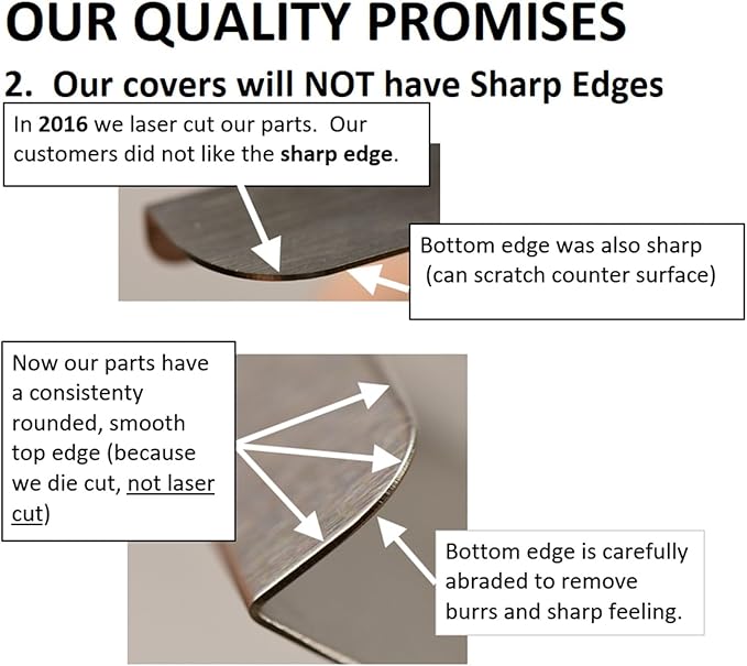 TrueGem Stove Gap Covers - 25.4", 316 Stainless Steel | Oven Side Gap Filler | Range Trim Kit | Guard Between Stove Top & Counter