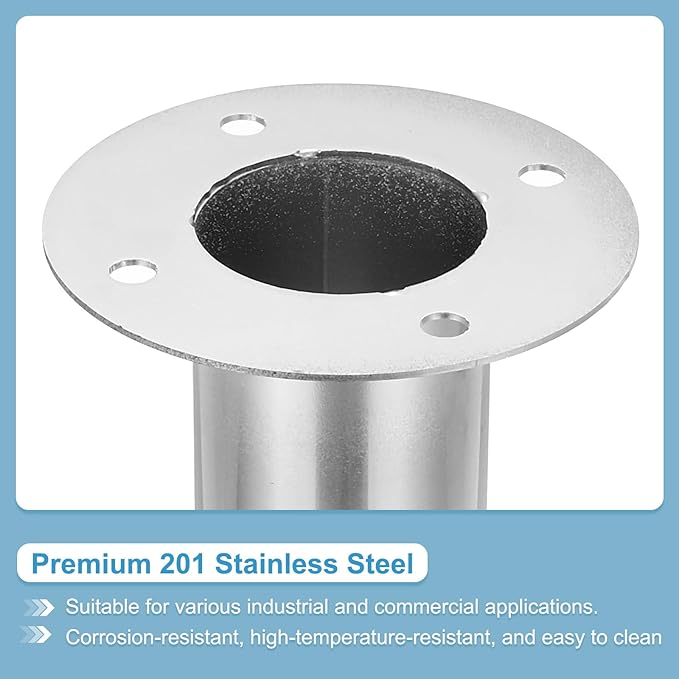 PATIKIL 2" Duct Connector Flange, Straight Pipe Exhaust Flange Stainless Steel Pipe Hose Duct Collar for Heating Cooling Ventilation HVAC System