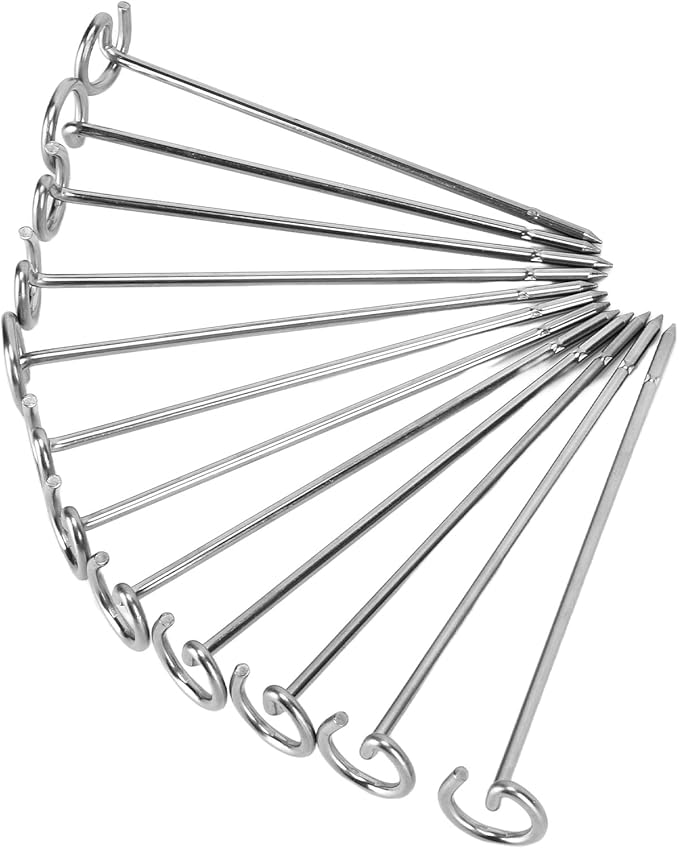 304 Stainless Steel Skewer Stand Set, Multifunction Grill and Dehydration Rack, Fryer Accessories for Pinxia - Food Grade Safety, Durable Design, Ideal for Barbecue and Air Fryer (6QT)