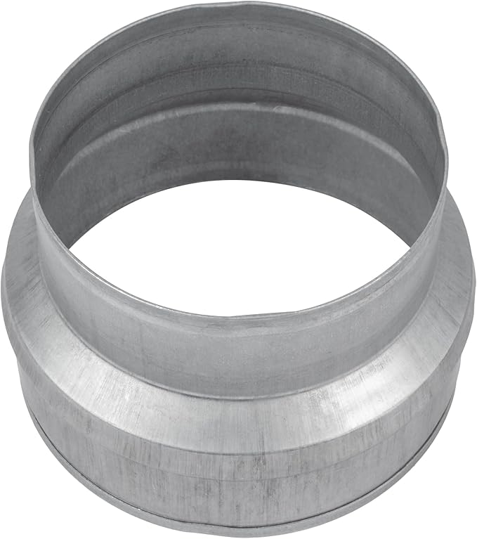 6" to 5" Inch Duct Pipe Adapter - Galvanized Steel HVAC Ducting Reducer for Ventilation - PVC Pipe, Hose Coupler - Heavy Duty Exhaust, Air Conditioner Fittings - Vent Flange Connector