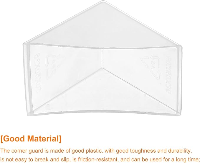 uxcell 20Pcs Plastic Corner Protectors 36x66mm Right Angle Shape Glass Corner Guards Cushion for Corner Protection of Glass, Mirror, Tile, White