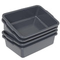 23 L Plastic Commercial Utility Bus Box, 4-Pack Plastic Bus Totes for Restaurant Gray