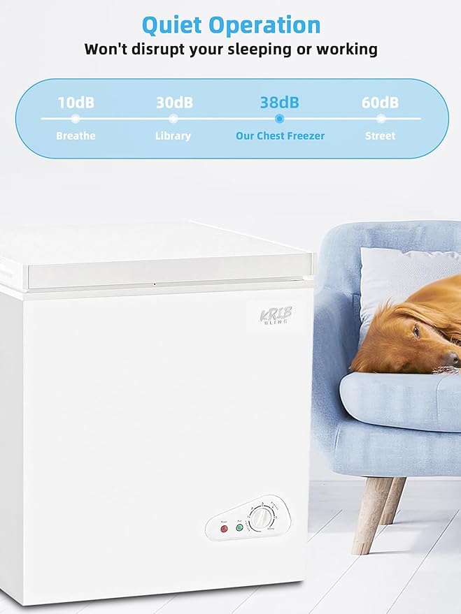 Chest Freezer 7.0 Cu.Ft Mini 7 Gears Temperature Control Compact Deep Freezer with Top Open Door and Removable Storage Basket White