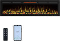 65" WiFi Electric Fireplace Inserts, Recessed and Wall Mounted Fireplace Heater W/Adjustable Flame Color & Brightness, Thermostat, 9H Timer, App and Remote Control, Low Noise, 750/1500W