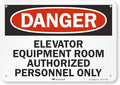 SmartSign “Danger - Elevator Equipment Room, Authorized Personnel Only” Sign | 7" x 10" 3M Reflective Aluminum