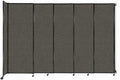 Wall-Mounted Sliding StraightWall Room Divider | Adjustable Widths | Locking Wheels | Room Separator | Up to 11'3" Wide x 7'6" Tall Mocha Fabric Panels